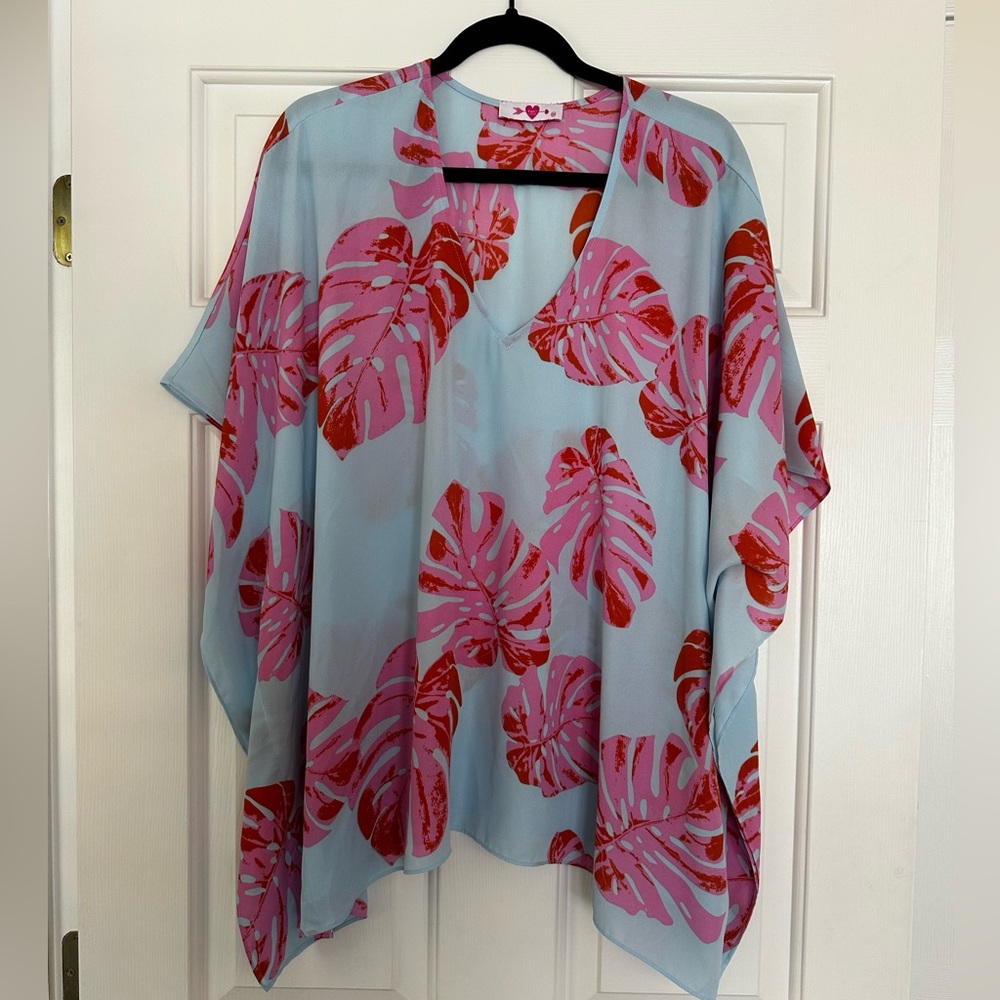 Buddy Love S/M oversized tunic light blue/pink/orange 100% polyester